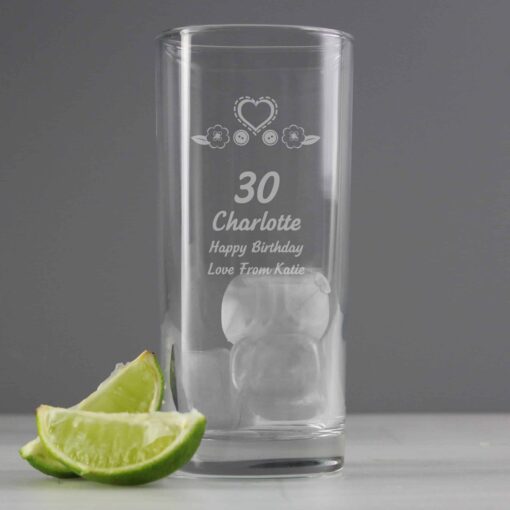 Personalised Birthday Craft Hi Ball Glass