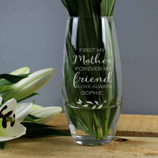 Personalised 'First My Mother, Forever My Friend' Bullet Vase