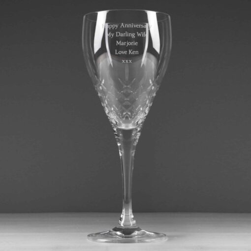 Personalised Cut Crystal Wine Glass