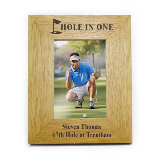 Personalised Oak Finish 4x6 Golf Photo Frame