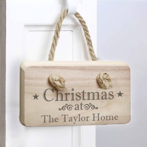 Personalised Christmas Wooden Sign