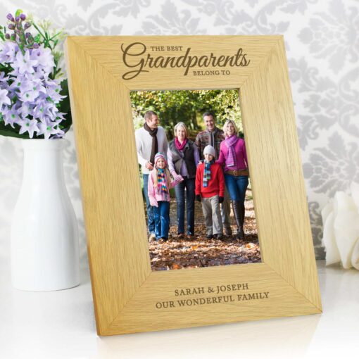 Personalised 'The Best Grandparents' 4x6 Oak Finish Photo Frame