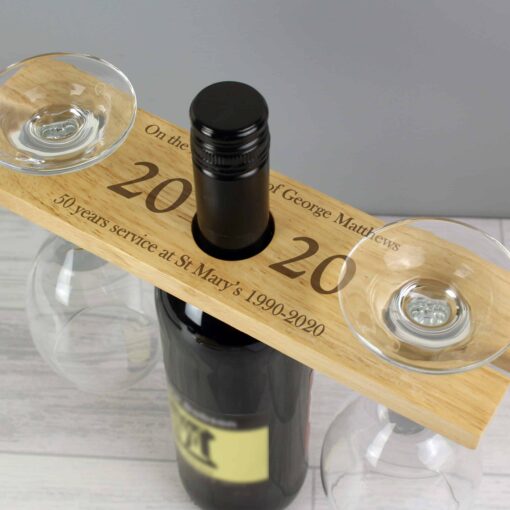 Personalised 'Year' Wine Glass & Bottle Butler