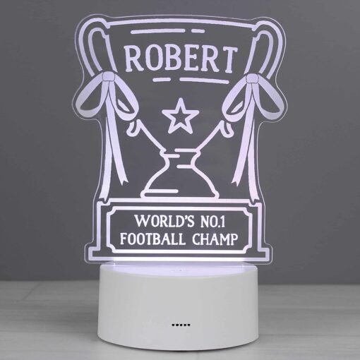 Personalised Trophy LED Colour Changing Night Light