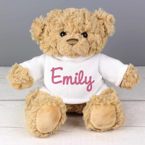 Personalised Pink Name Only Teddy Bear