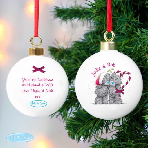 Personalised Me To You Couple Christmas Bauble