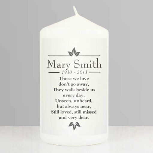 Personalised Sentiments 'Those We Love' Pillar Candle