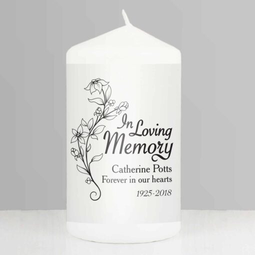 Personalised In Loving Memory Pillar Candle