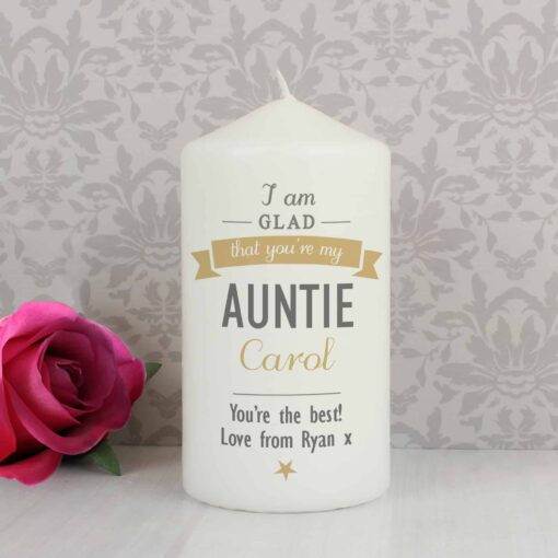 Personalised I Am Glad Pillar Candle