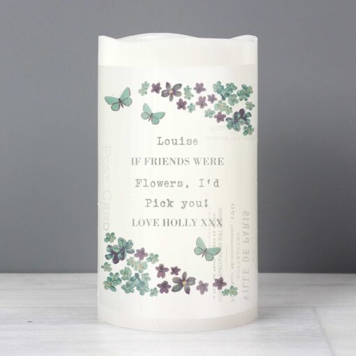 Personalised Forget Me Not LED Candle