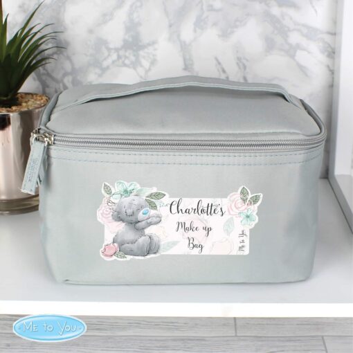 Personalised Me to You Floral Grey Vanity Bag