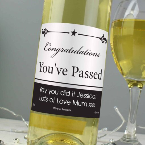 Personalised Black Border White Wine