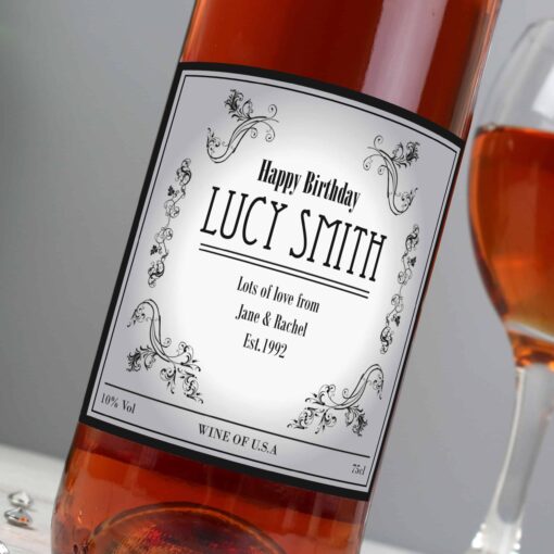 Personalised Vineyard Rose Wine