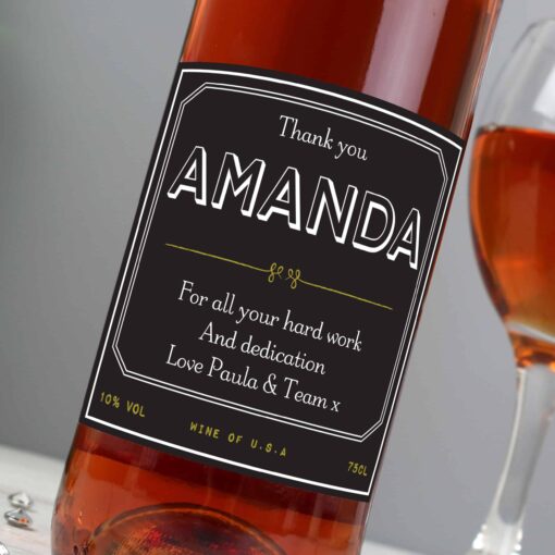 Personalised Ornate Rose Wine