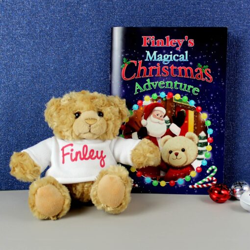 Personalised Magical Christmas Adventure Story Book and Personalised Teddy Bear