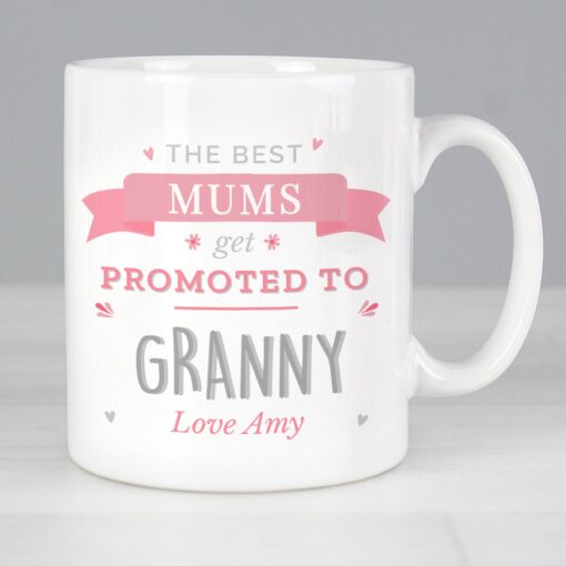 Personalised Pink 'Promoted To' Mug