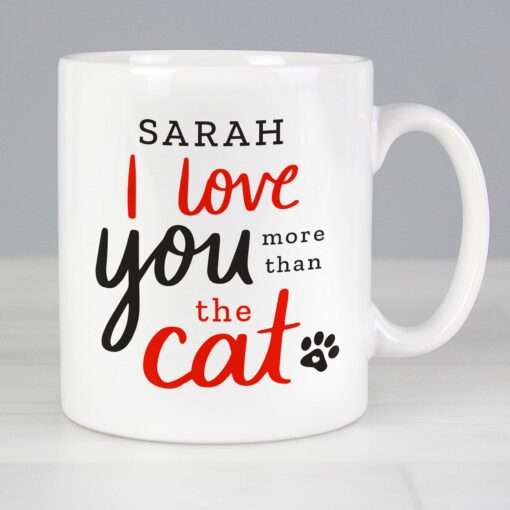 Personalised I Love You More Than The Cat Mug