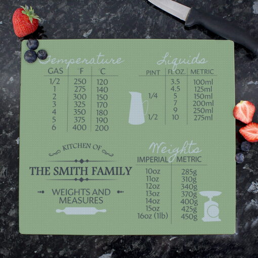 Personalised Conversions Glass Chopping Board / Worktop Saver