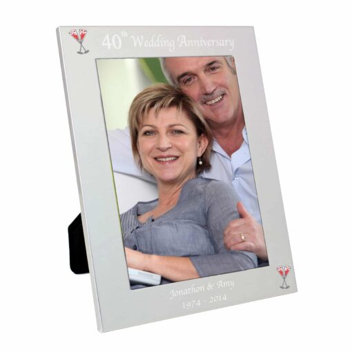 Personalised Silver 5x7 40th Wedding Anniversary Photo Frame