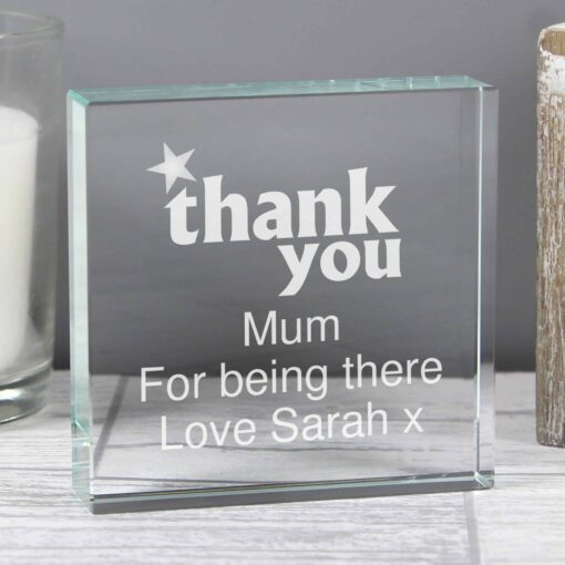 Personalised Thank you Large Crystal Token