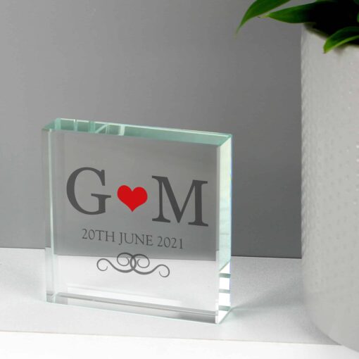 Personalised Red Monogram Large Crystal Token