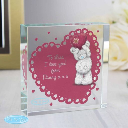 Personalised Me To You Heart Large Crystal Token