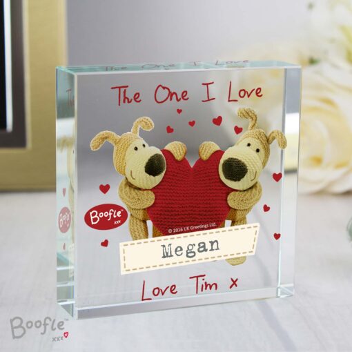 Personalised Boofle Shared Heart Large Crystal Token