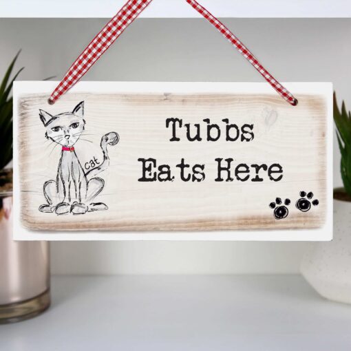 Personalised Cat Wooden Sign