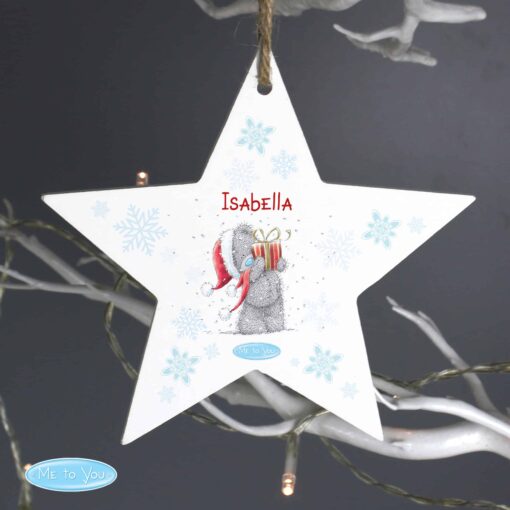 Personalised Me To You Wooden Star Decoration