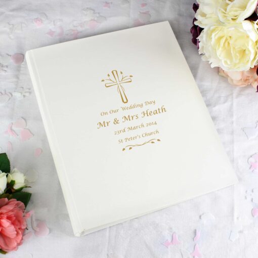 Personalised Gold Cross Traditional Album