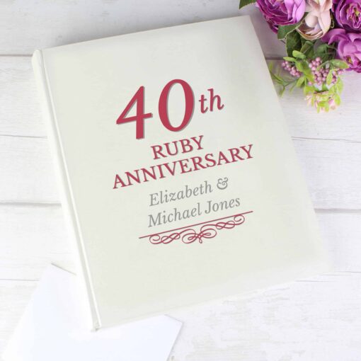 Personalised 40th Ruby Anniversary Traditional Album