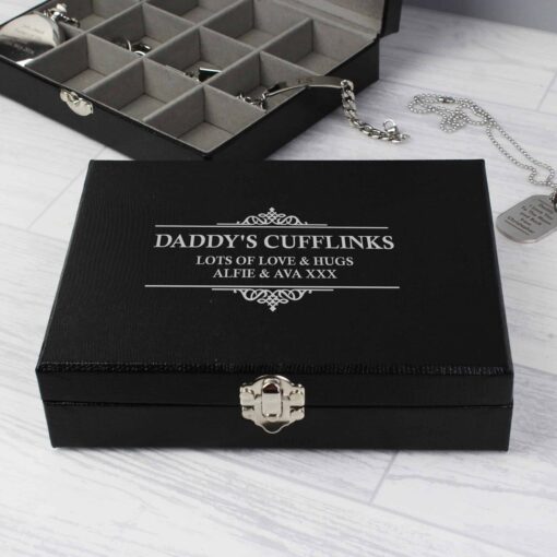 Personalised Large Cufflink Compartment Box