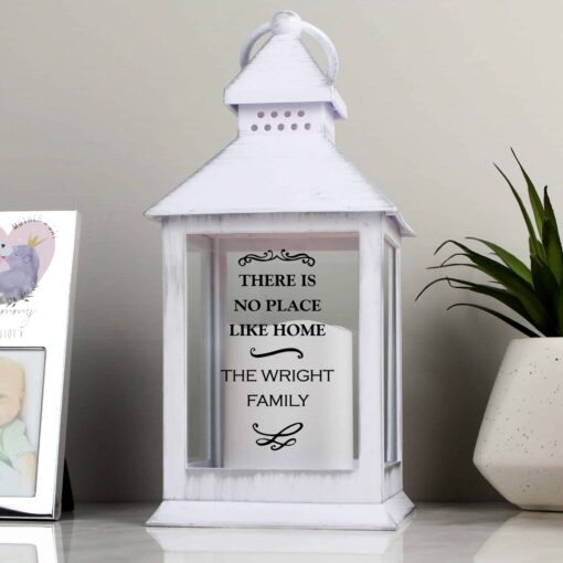 Personalised Antique Scroll White Lantern