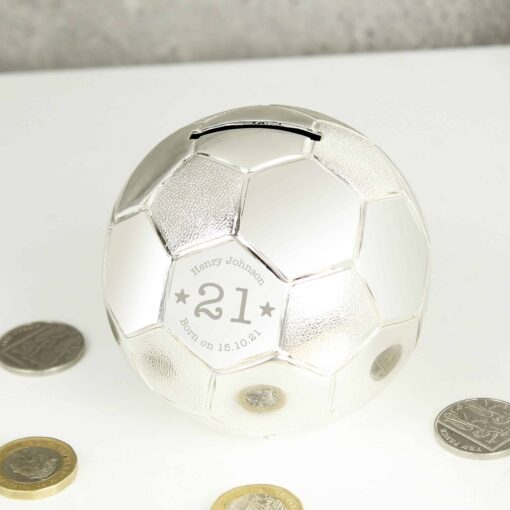 Personalised Big Age Football Money Box