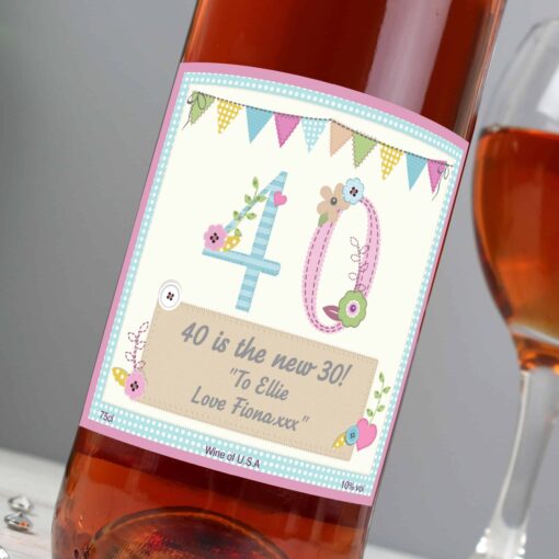Personalised Birthday Craft Rose Wine