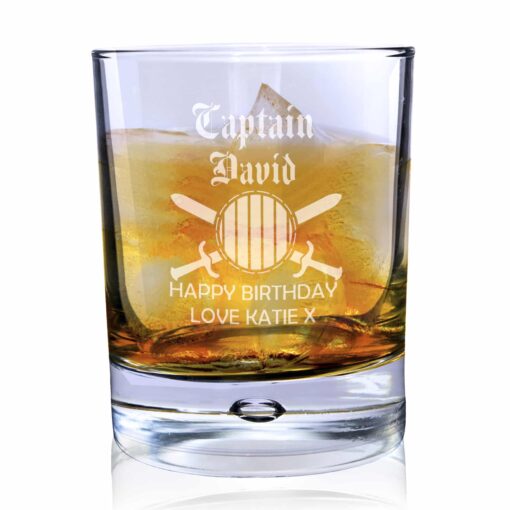 Personalised Captain Tumbler Bubble Glass