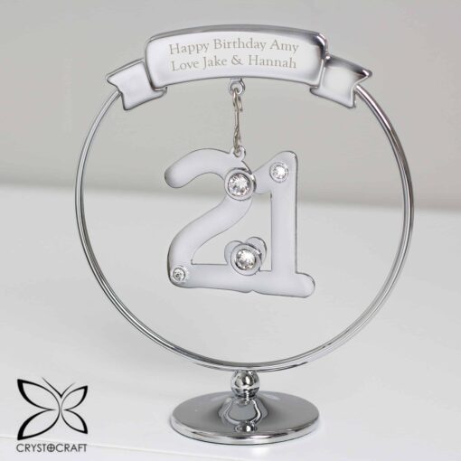 Personalised Crystocraft 21st Celebration Ornament