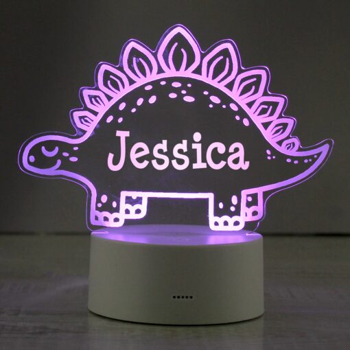 Personalised Dinosaur LED Colour Changing Night Light