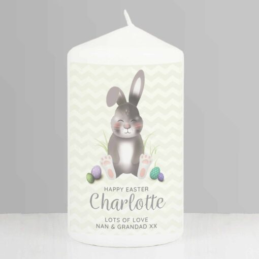 Personalised Easter Bunny Pillar Candle