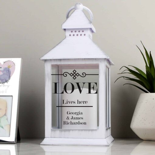 Personalised Elegant Diamond White Lantern