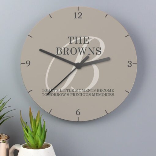 Personalised Family Wooden Clock