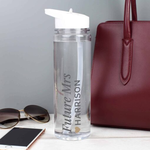 Personalised Gold Heart Island Water Bottle