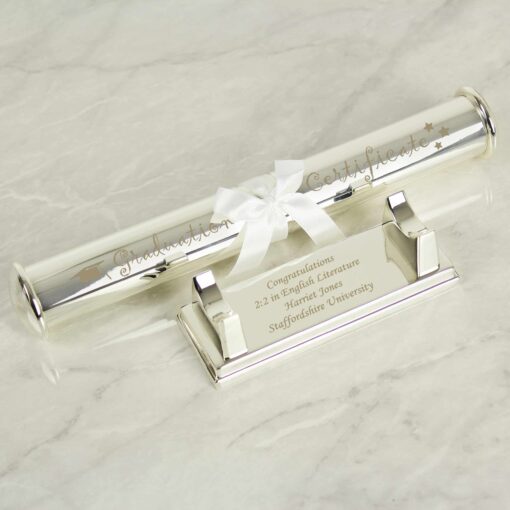 Personalised Graduation Silver Plated Certificate Holder