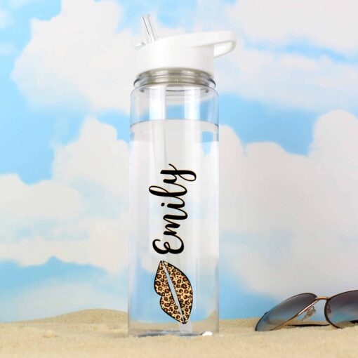Personalised Leopard Lips Island Water Bottle