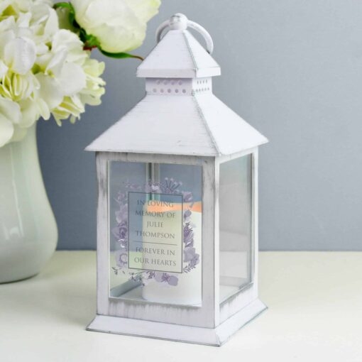 Personalised Soft Watercolour White Lantern