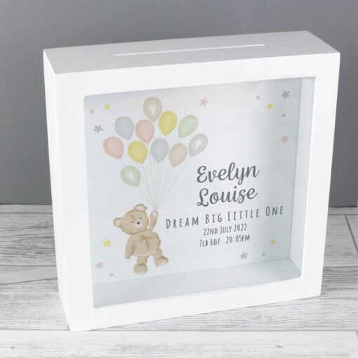 Personalised Teddy & Balloons Fund Box