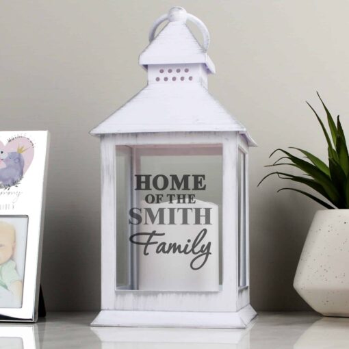 Personalised The Family White Lantern