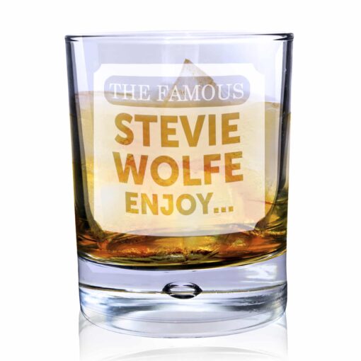 Personalised The Famous Tumbler Bubble Glass