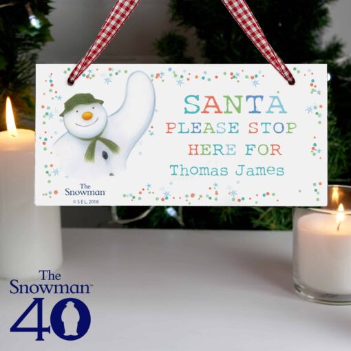 Personalised The Snowman Let it Snow Santa Stop Here Wooden Sign