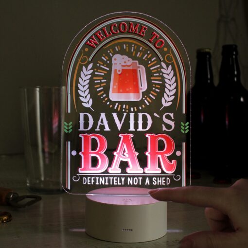 Personalised 'Welcome To' Bar LED Colour Changing Night Light